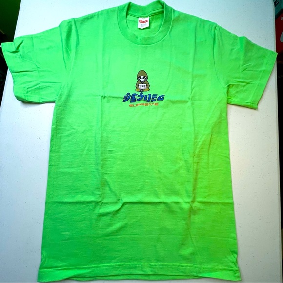 Supreme Other - Supreme Alien Logo Mens Small Size Lime Green Graphic T-Shirt Tee